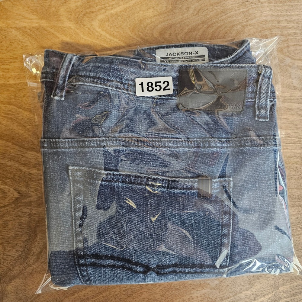 Buffalo David Bitton Jackson-X Straight Stretch Jeans Men 38x30 Medium Wash Blue - Picture 16 of 16
